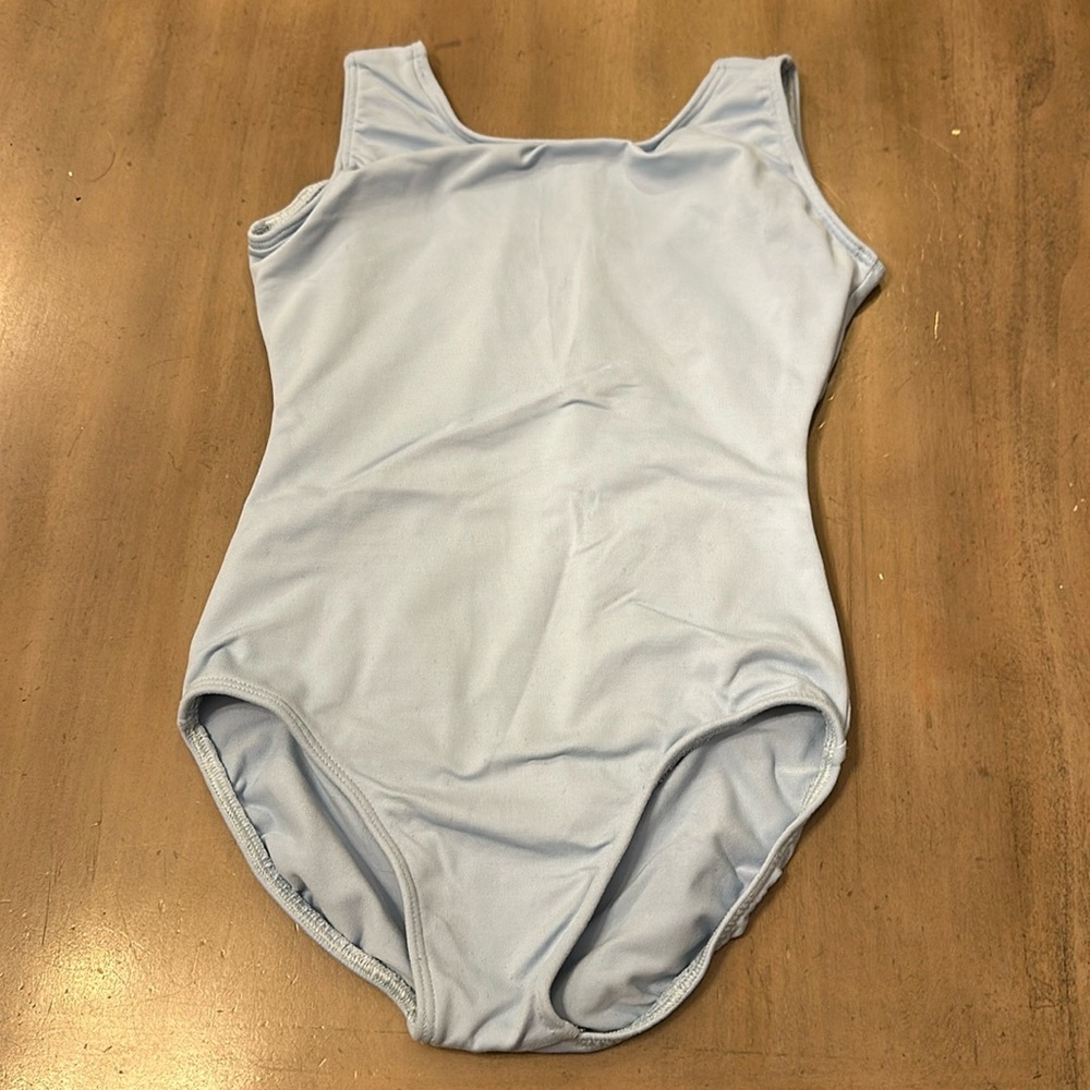 Light Blue Scoop Neck Sleeveless Dance Leotard